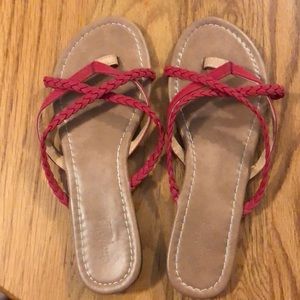 Red strappy sandals